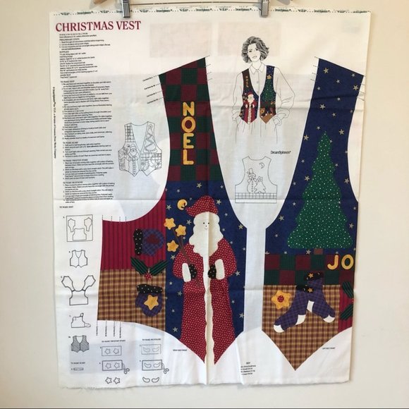 Christmas Vest Uncut Sewing Fabric Panel Printed Pattern Dreamspinners VIP XS-L - Picture 1 of 6